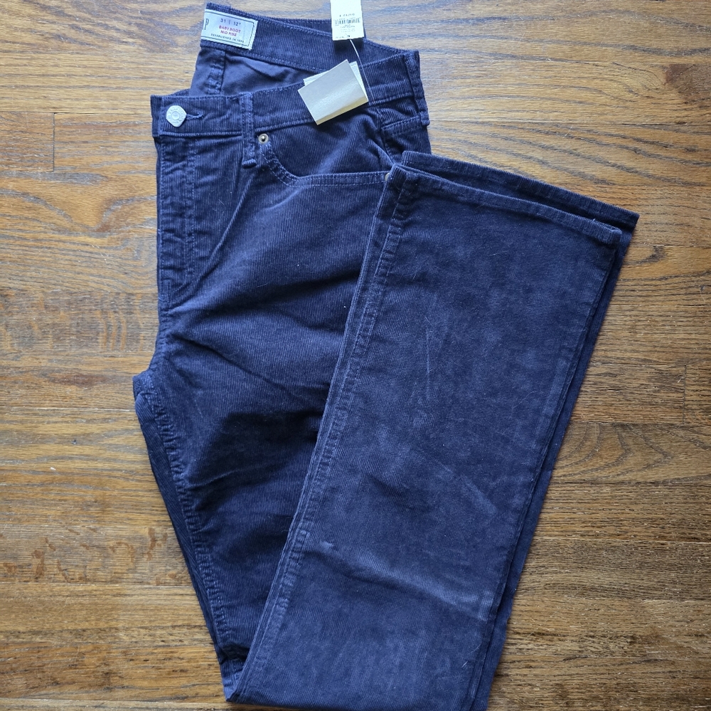 GAP Size 31 Corduroy Dark Blue Boot Cut Pants - Picture 5 of 5